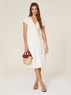 Madewell Button Midi White Dress